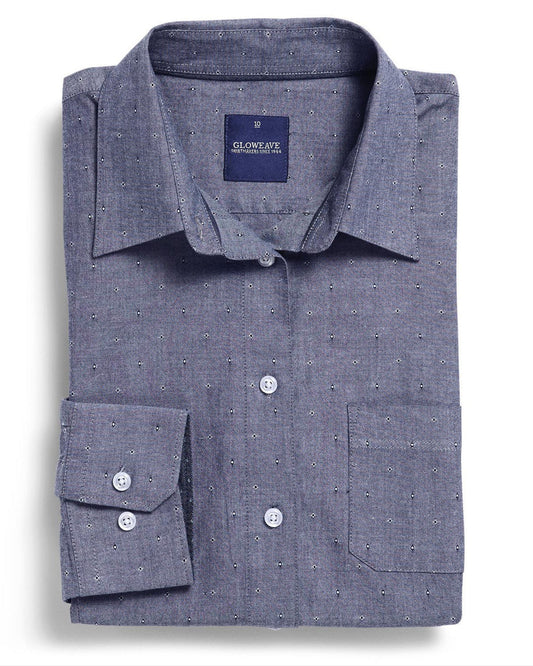 Gloweave Ladies Chambray Dobby Long Sleeve Casual Slim Fit Shirt (1713WHL)