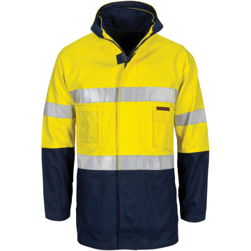 DNC Hi Vis "4 IN 1" Cotton Drill Jacket With Generic R/Tape (3764)