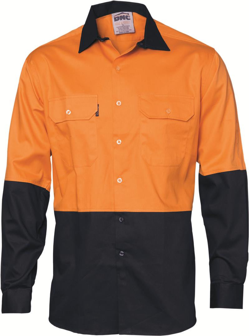 DNC Hi Vis Two Tone Cool Breeze Cotton Shirt Long Sleeve (3840)