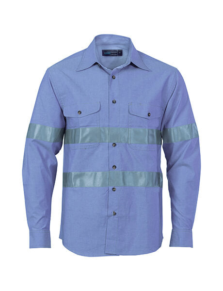 DNC Cotton Chambray Shirt With Generic R/Tape Long Sleeve (3889)