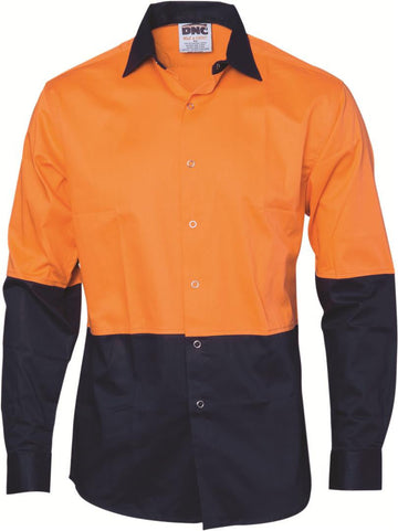 DNC Hi Vis Food Industry Cool Breeze Cotton Shirt Long Sleeve (3942)