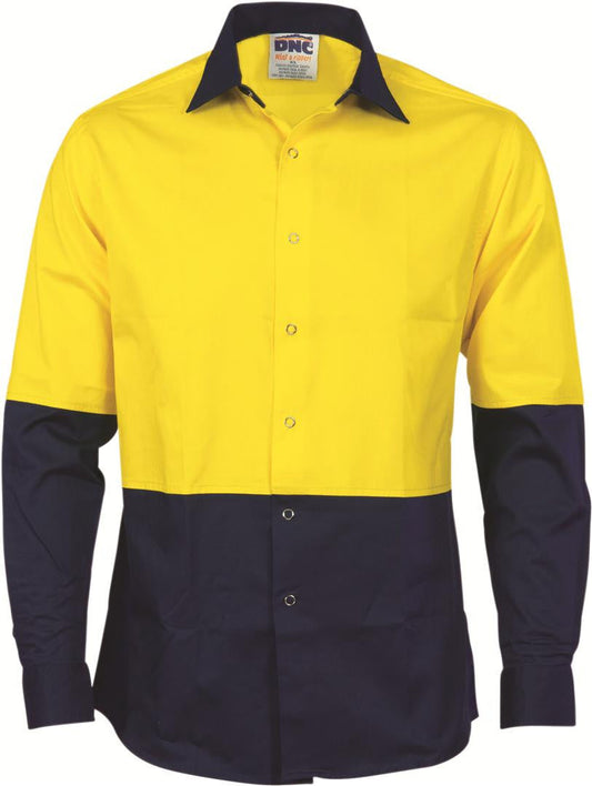 DNC Hi Vis Food Industry Cool Breeze Cotton Shirt Long Sleeve (3942)