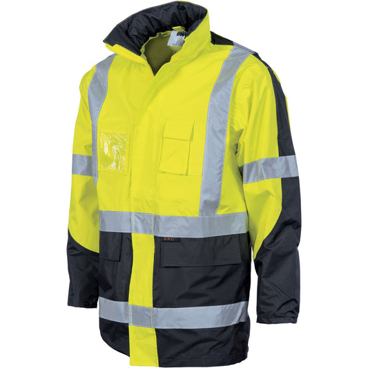 DNC Hi Vis 2 Tone Cross Back "2 in 1" Contrast Rain Jacket (3993)