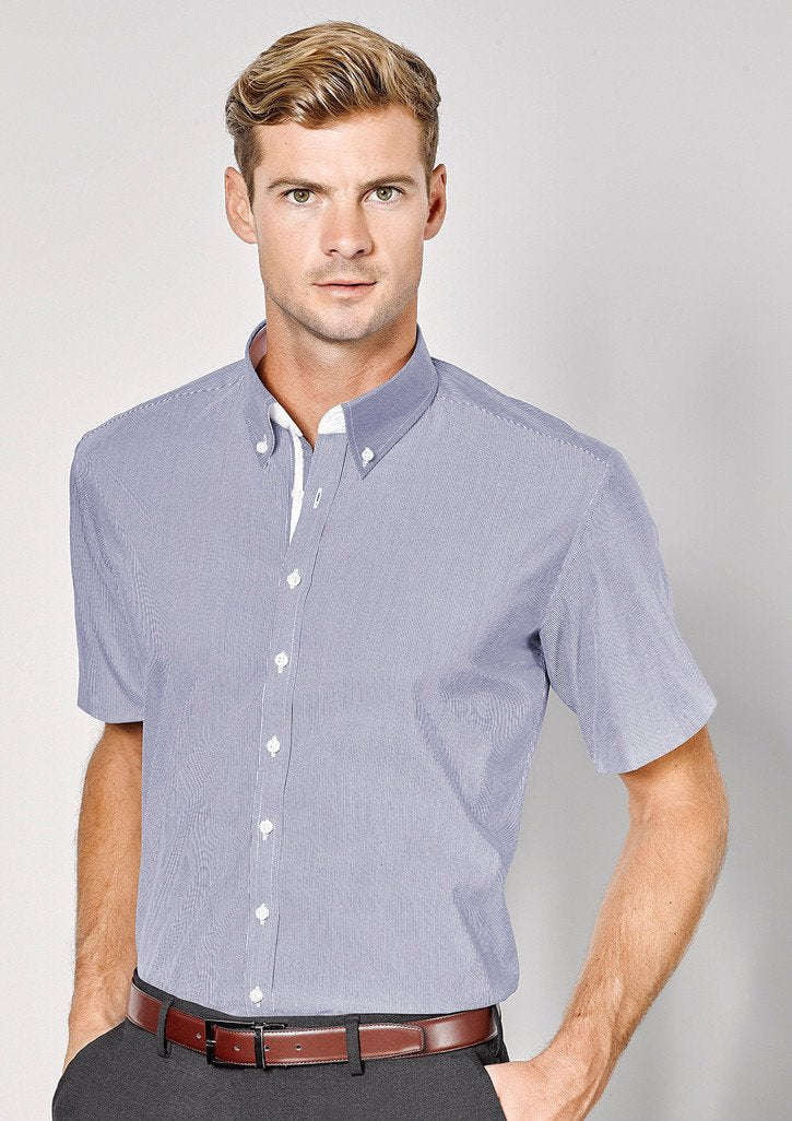 Biz Corporates Fifth Avenue Mens Short Sleeve Shirt (40122)-Clearance