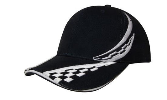 Headwear Brushed Heavy Cotton With Swirling Checks & Sandwich Cap (4076)