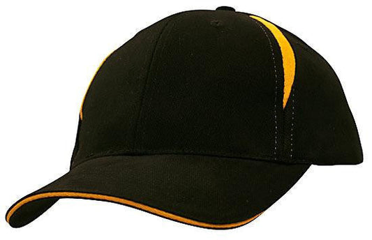 Headwear Brushed Heavy Cotton With Crown Inserts & Sandwich Cap (4092)