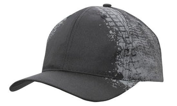 Headwear 6 Panel Breathable Poly Twill Cap With Tire Print (4186)