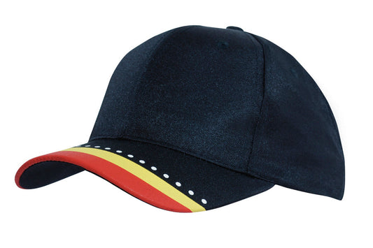 Headwear Breathable Poly Twill With Multi Colored Printed Peak (4219)