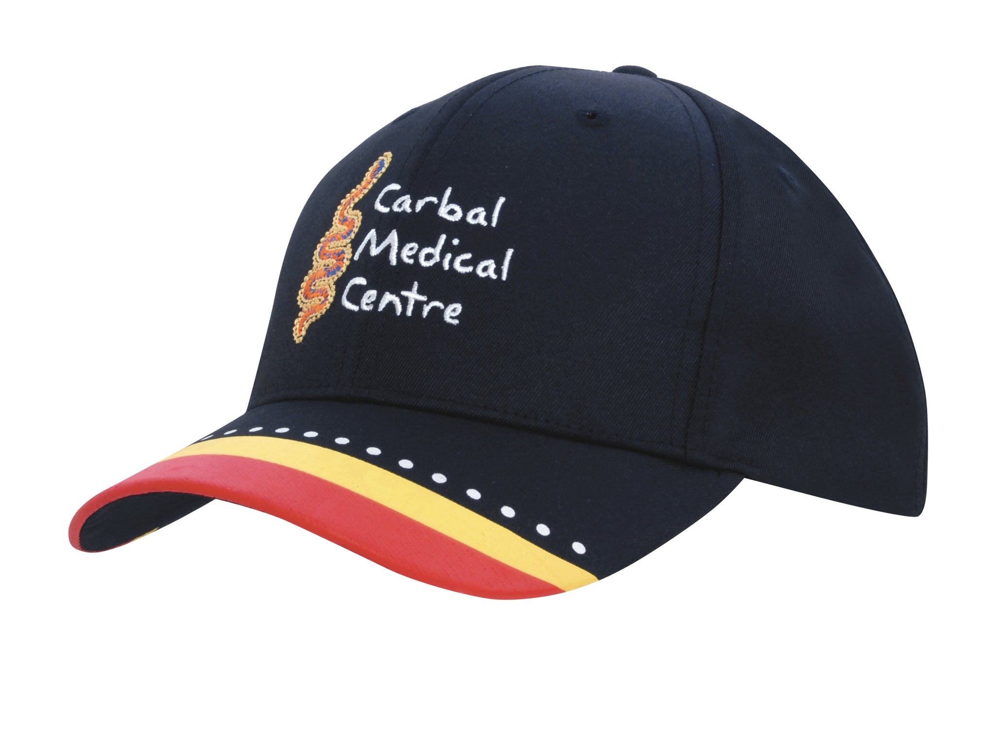 Headwear Breathable Poly Twill With Multi Colored Printed Peak (4219)