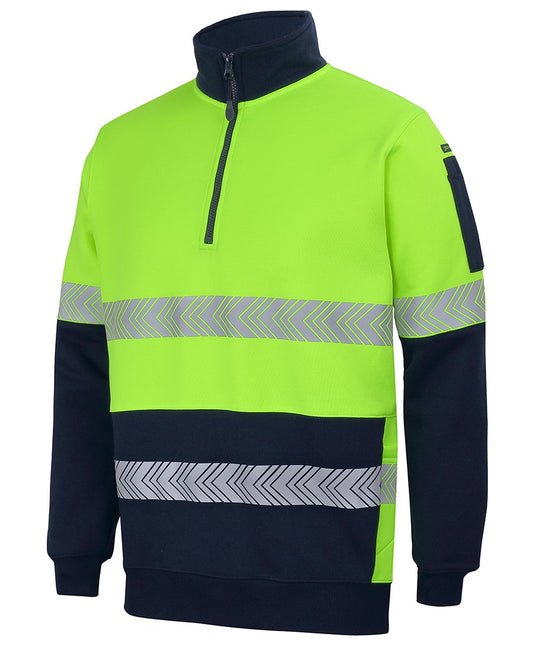 JBs Wear Hi Vis 330G 1/2 Zip Segmented Tape Fleece (6DPS)