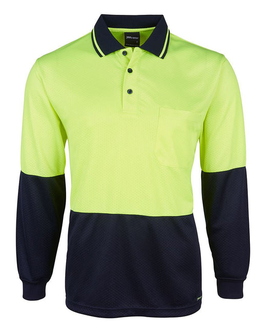JBs Wear Hi Vis L/S Jacquard Polo (6HJNL)