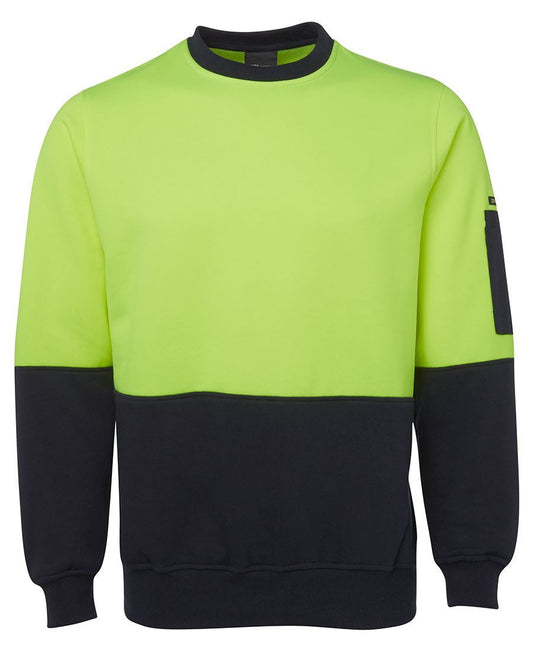 JBs Wear Hi Vis Fleecy Crew - Adults (6HVCN)