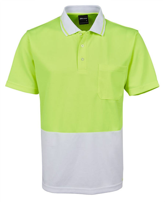 JBs Wear Adults Hi Vis  Non Cuff Traditional Polo 2nd color (6HVNC)