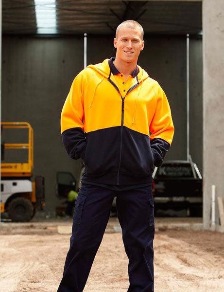 JBs Wear Hi Vis Hi Vis Full Zip Fleecy Hoodie - Adults (6HVH)
