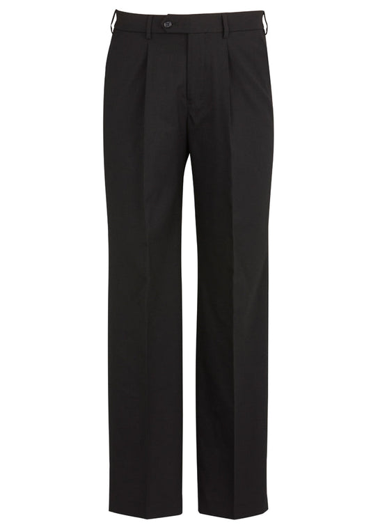 Biz Corporates Mens One Pleat Pant Stout (74011S)-Clearance