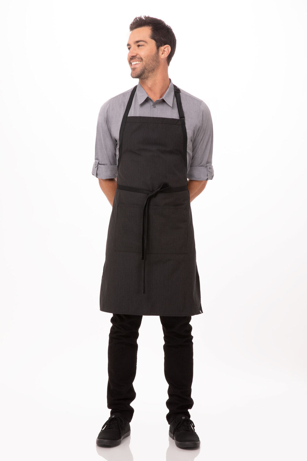 Chef Works Bib Apron With Contrasting Ties (AB012)