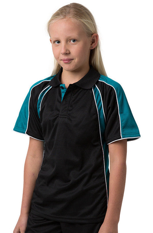 Be Seen Kids Polo Shirt With Contrast Sleeve Edge Piping (The Rozella)