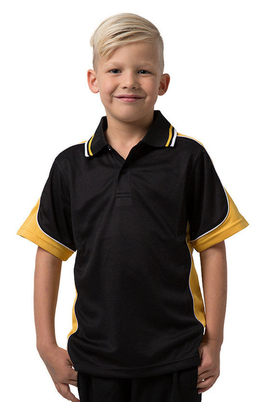 Be Seen Kids Polo Shirt With Striped Collar 1st( 7 Black Color ) (BSP16K)