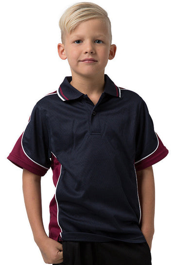 Be Seen Kids Polo Shirt With Striped Collar 3rd( 7 Navy Color ) (BSP16K)