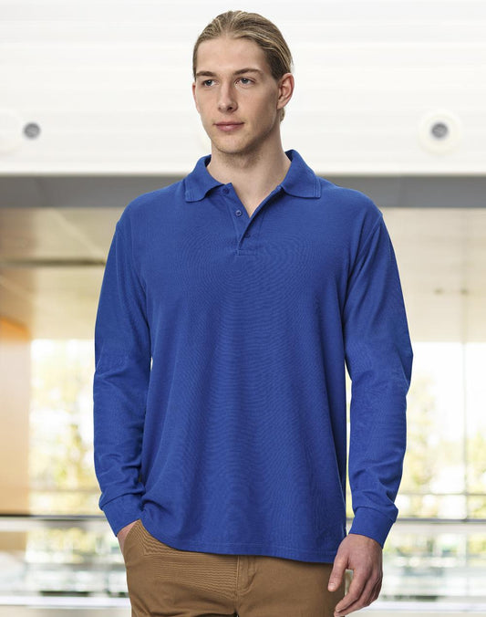 Winning Spirit Unisex Traditional Poly/Cotton Pique Long Sleeve Polo (PS12)