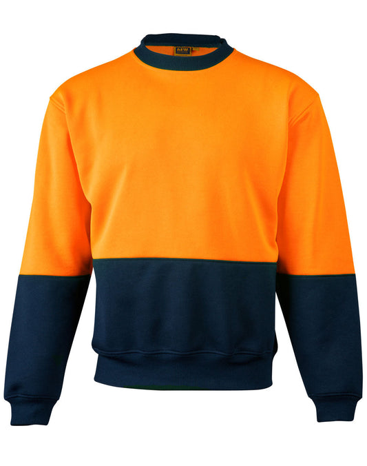 Winning Spirit Hi-Vis 2 Tone Crew Neck Safety Windcheater (SW09)