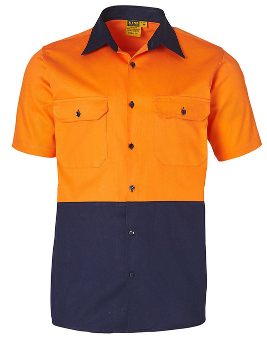 Winning Spirit High Visibility Short Sleeve Work Shirts-(SW53)