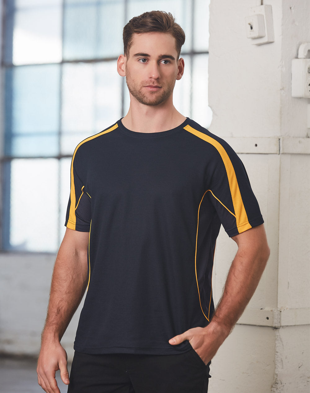 Winning Spirit Men's TrueDry Fashion Short Sleeve Tee Shirt 1st(11 Colour) (TS53)