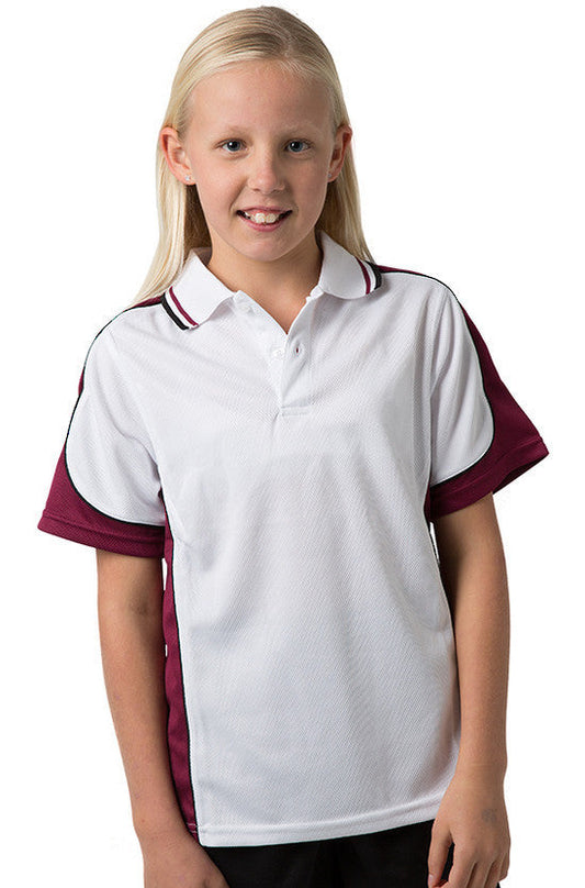 Be Seen Kids Polo Shirt With Striped Collar 5th( 9 White Color ) (BSP16K)