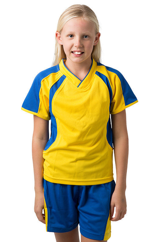 Be Seen Kids V-neck T-shirt With Contrast Shoulder (BST002K)