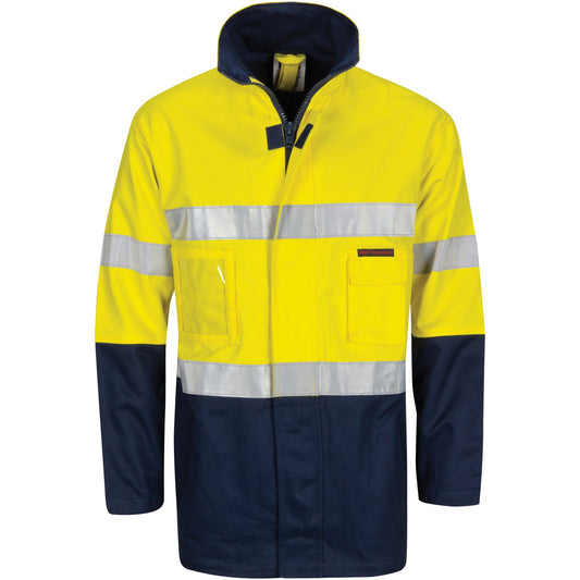 DNC Hi Vis Cotton Drill "2 in 1" Jacket With Generic Reflective R/Tape (3767)