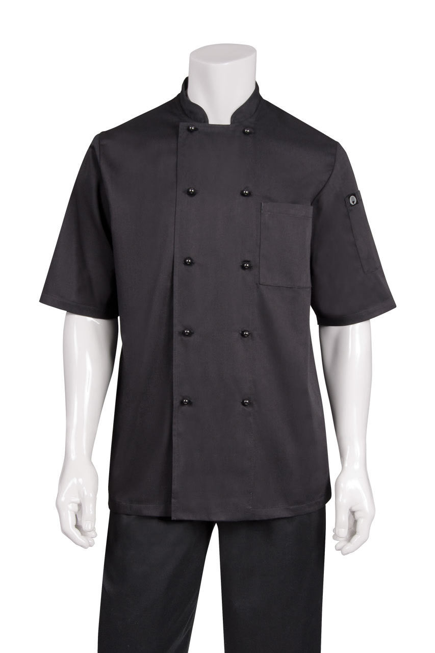 Chef Works Canberra Black S/S Basic Chef Jacket (CBBS)