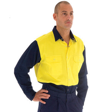 DNC Hi Vis Two Tone Drill Shirt With Press Studs (3838)