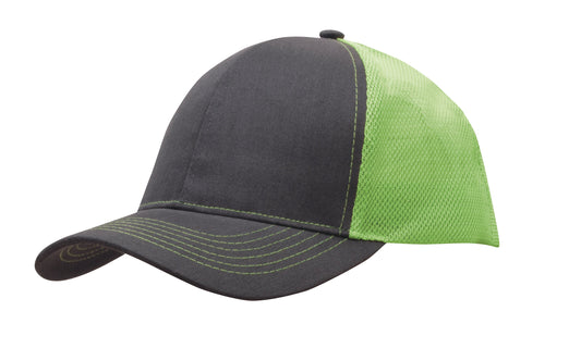 Headwear Brushed Cotton with Mesh Back Cap (4002)