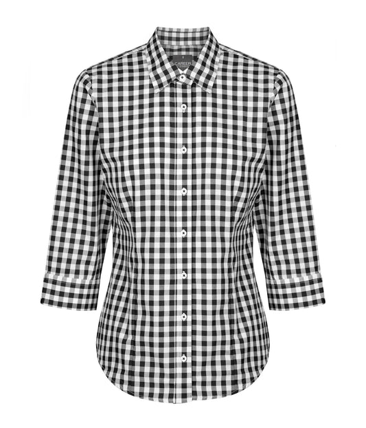 Gloweave Ladies  Royal Oxford Gingham 3/4 Sleeve Shirt (1710WL)