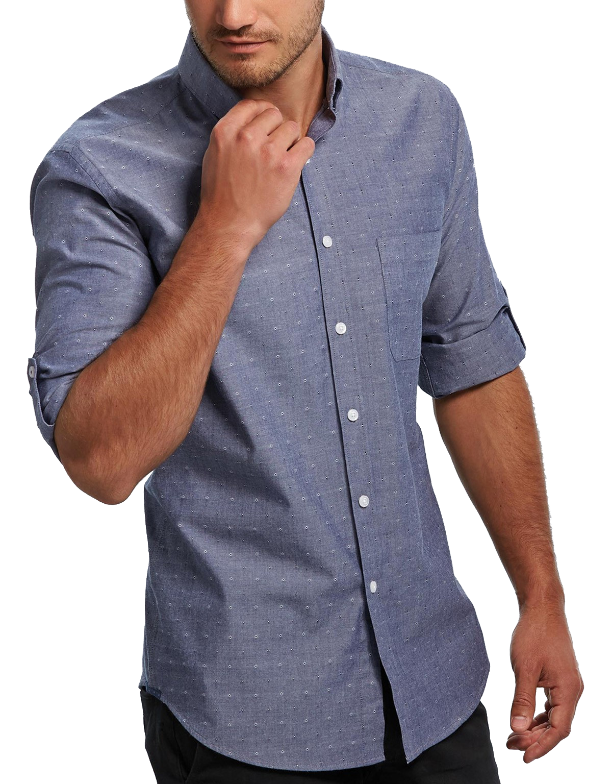 Gloweave Men's Spot Dobby Denim L/S Shirt (1713HL)