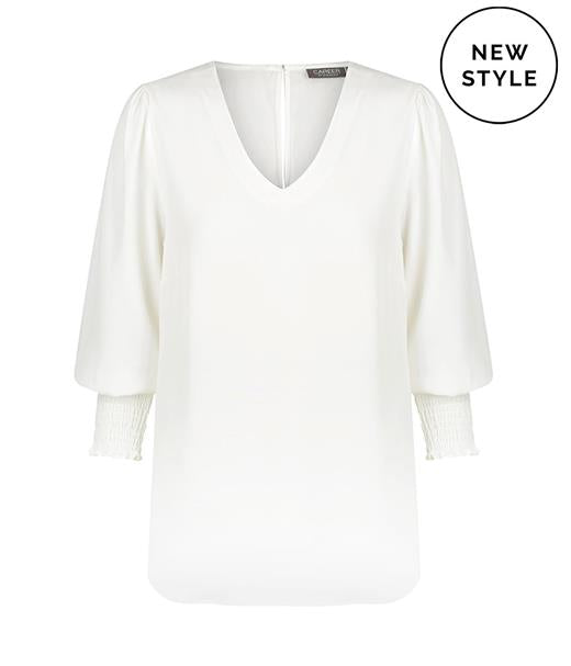 Gloweave V Neck Shirred Cuff Top (1803WZ)