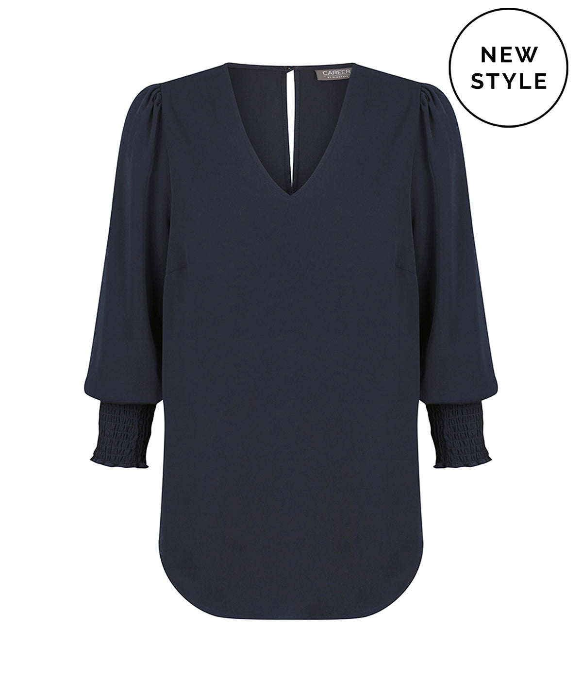 Gloweave V Neck Shirred Cuff Top (1803WZ)