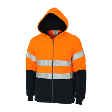 DNC Hi Vis Full Zip Polar Fleece Hoodie With CSR R/Tape (3926)