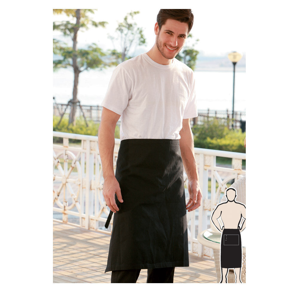 Bocini Cotton Drill Three  Quarter Apron With Pocket-(WA0391)