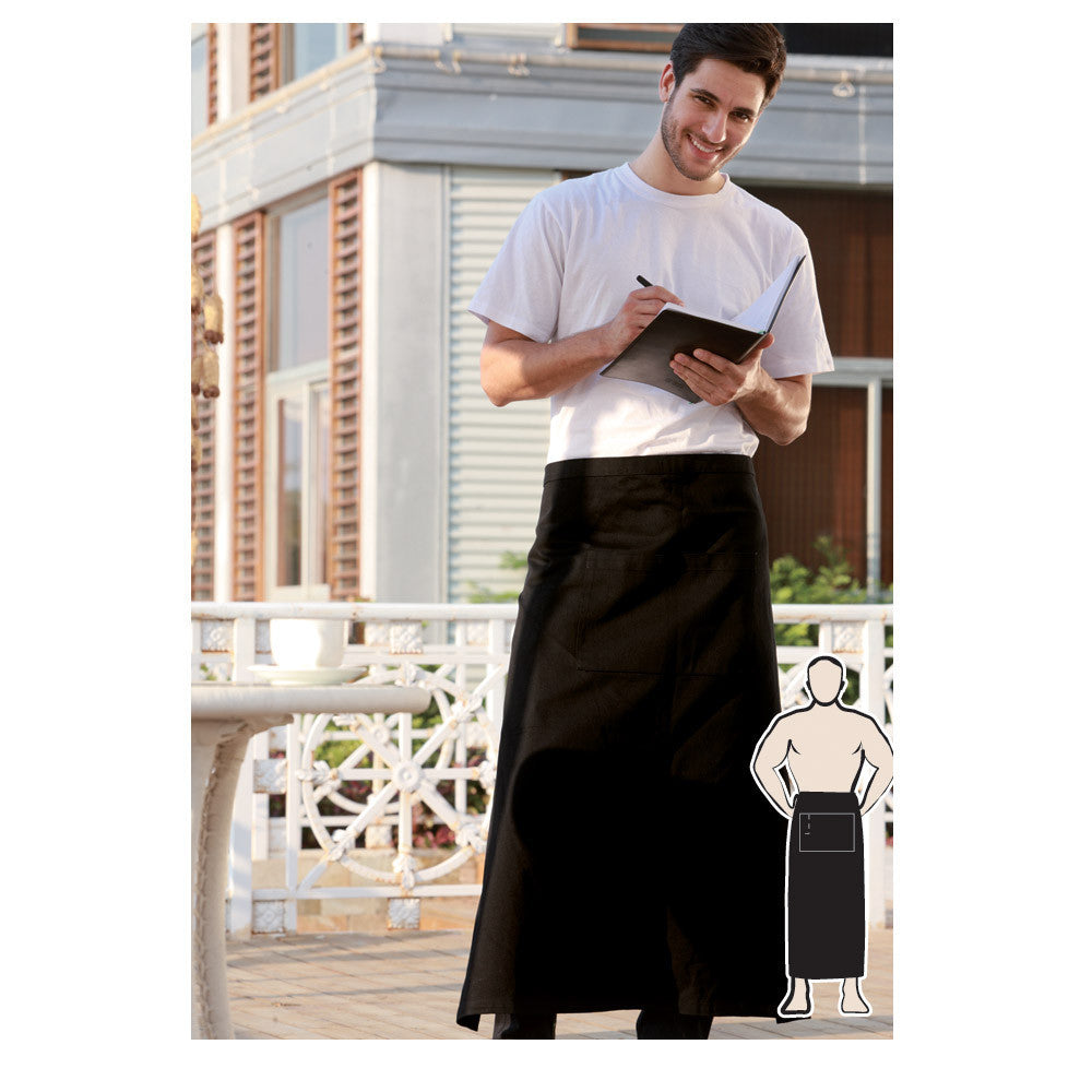 Bocini Polyester Drill Continental Apron With Pocket-(WA0624)