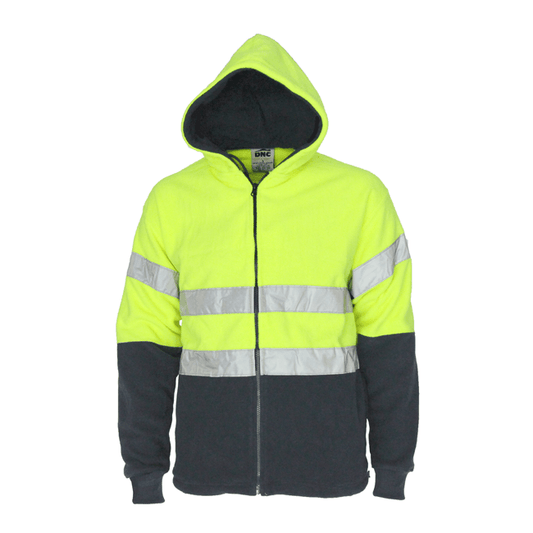 DNC Hi Vis Full Zip Polar Fleece Hoodie With CSR R/Tape (3926)