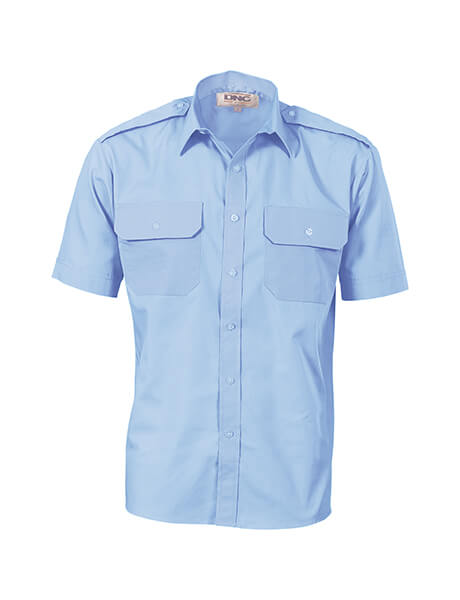 DNC Epaulette Polyester Cotton S/S Work Shirt (3213)