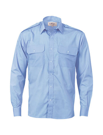 DNC Epaulette Polyester Cotton L/S Work Shirt (3214)