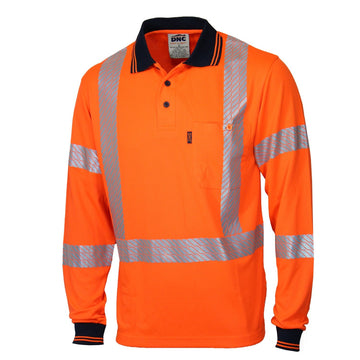 DNC Hi Vis Segmented Tape X Back Polo LS (3510)