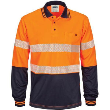 DNC Hi Vis Segment Taped Mircomesh Polo Long Sleeve (3513)