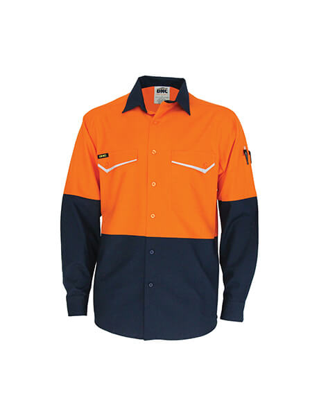 DNC Two Tone Rip Stop Cotton Cool Shirt L/S (3586)