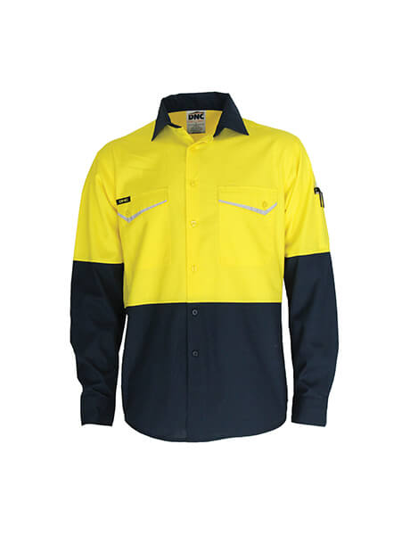 DNC Two Tone Rip Stop Cotton Cool Shirt L/S (3586)