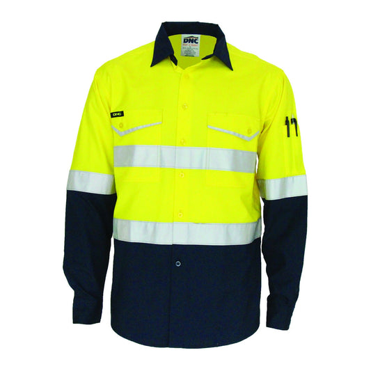 DNC Two-Tone RipStop Cotton Shirt With Reflective CSR Tape L/S (3588)