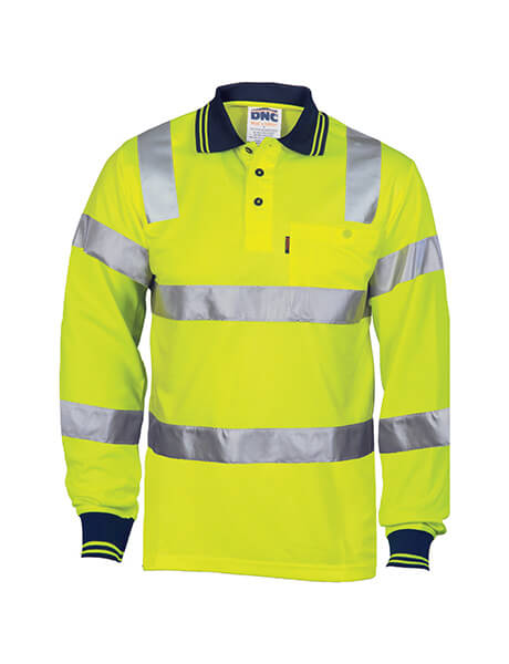 DNC Hi Vis Bio Motion Tapped Polo L/S (3713)