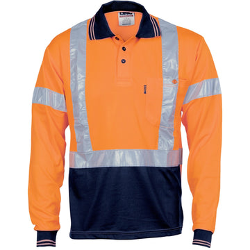 DNC Hi Vis D/n Cool Breathe Polo Shirt With Cross Back R/tape Long Sleeve (3714)